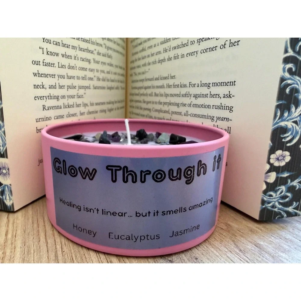 Glow Through It Candle – Honey, Eucalyptus, Jasmine, Black Tourmaline Soy Wax